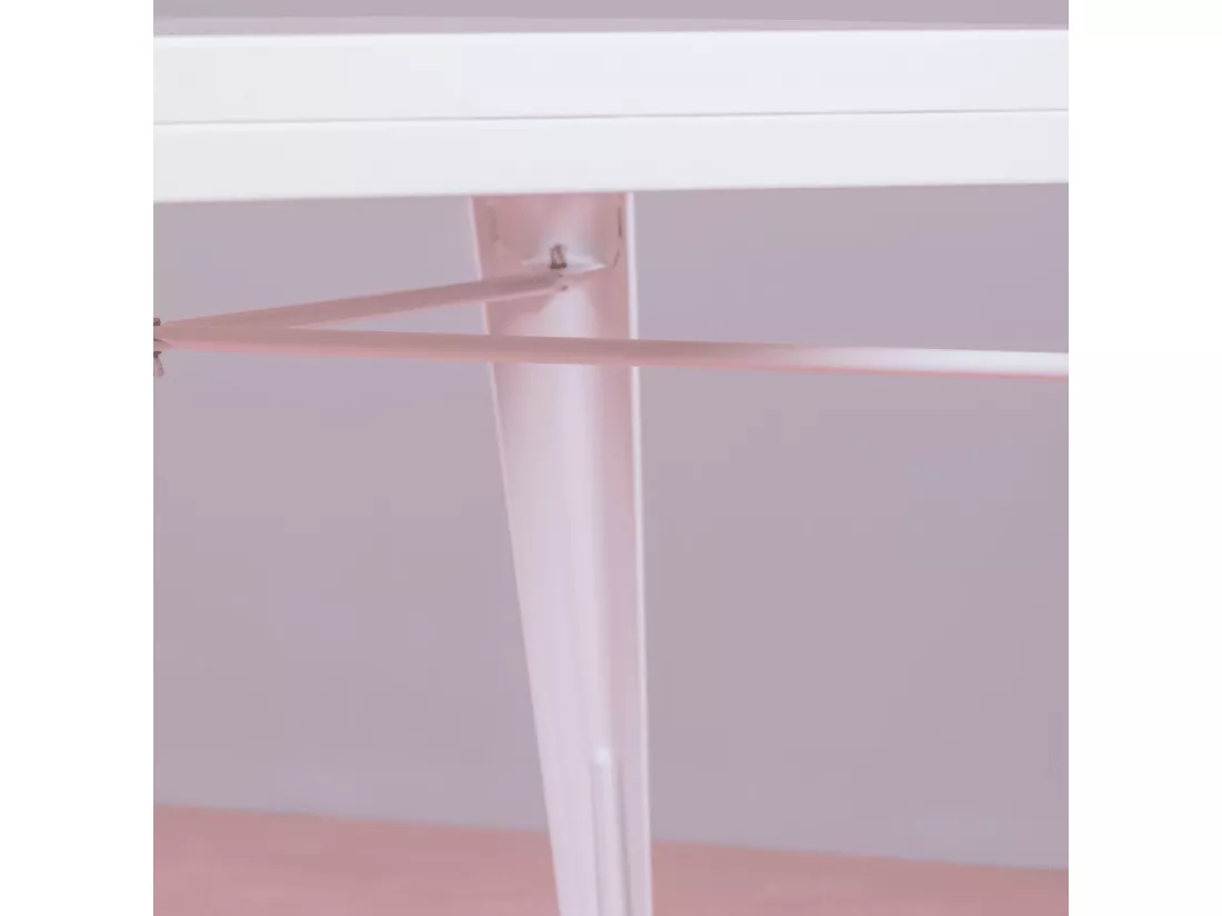 Table industrielle en acier - Bistro - Blanc