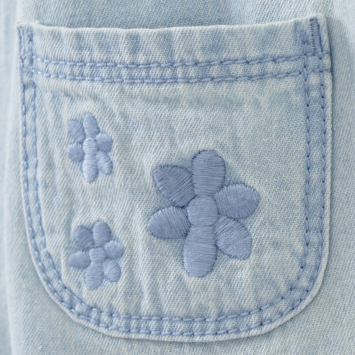 Topomini Newborn Overall in Denim-Optik hellblau