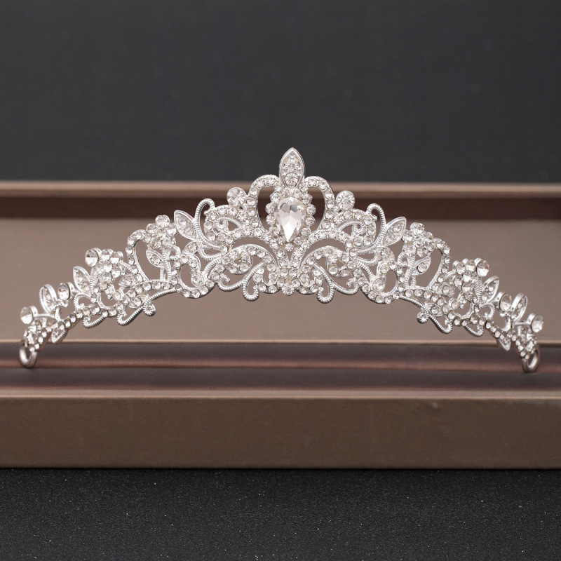 Frisur Haarschmuck Krone Strass Tiara Braut Diadem Kopfschmuck - Silber / Style 3