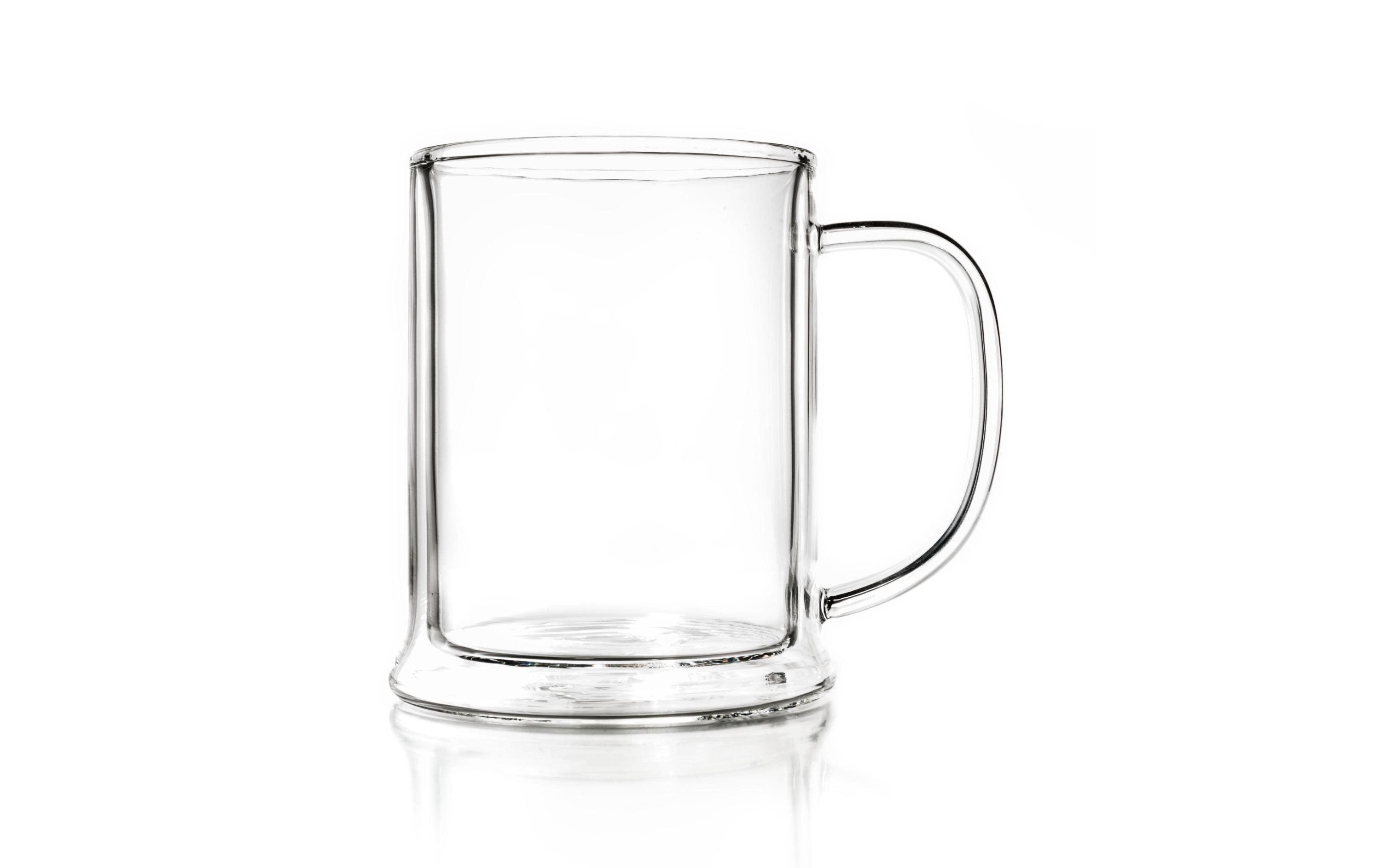 Bierglas 500 ml, 1 Stück, TransparentDoppelwandiger Bierkrug aus Thermoglas