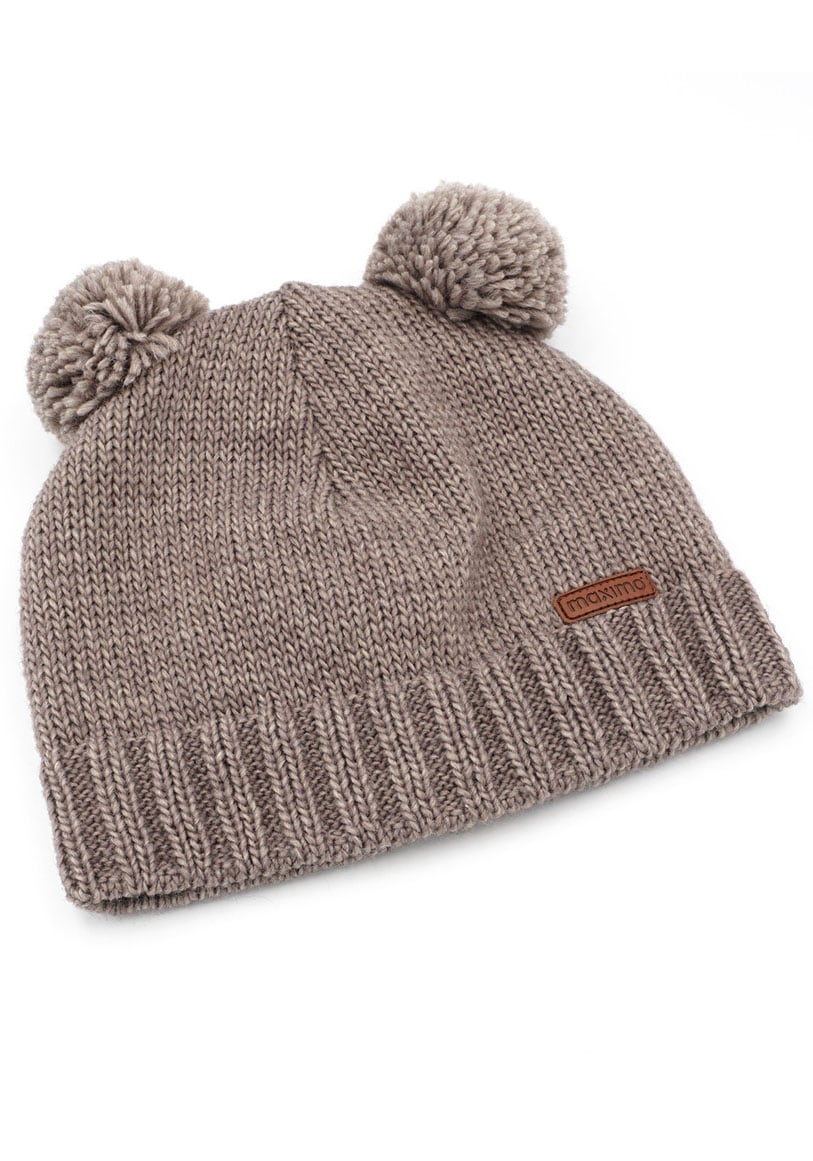 MAXIMO Strickmütze aus softer Wollmischung mit zwei Pompons