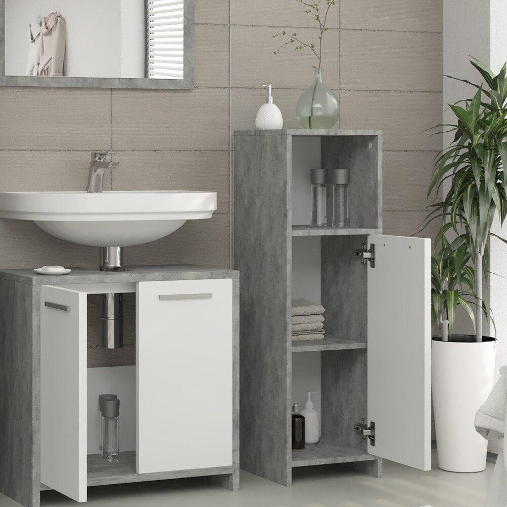 Vicco Badschrank Kiko Midischrank Badezimmerschrank Badmöbel Bad Beton