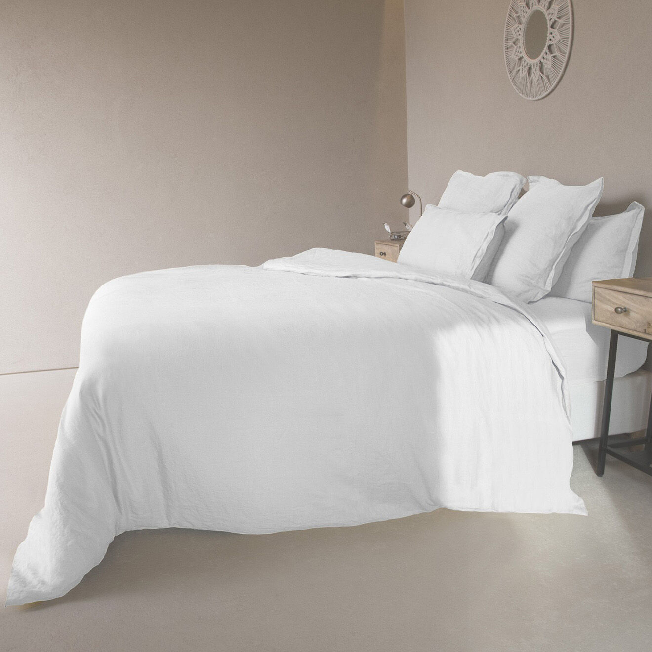 Febronie Drap housse 100% Lin Hortense blanc