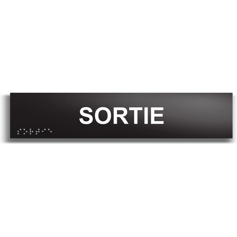 SORTIE - Plaque de porte en braille et relief - 25 x 5cm