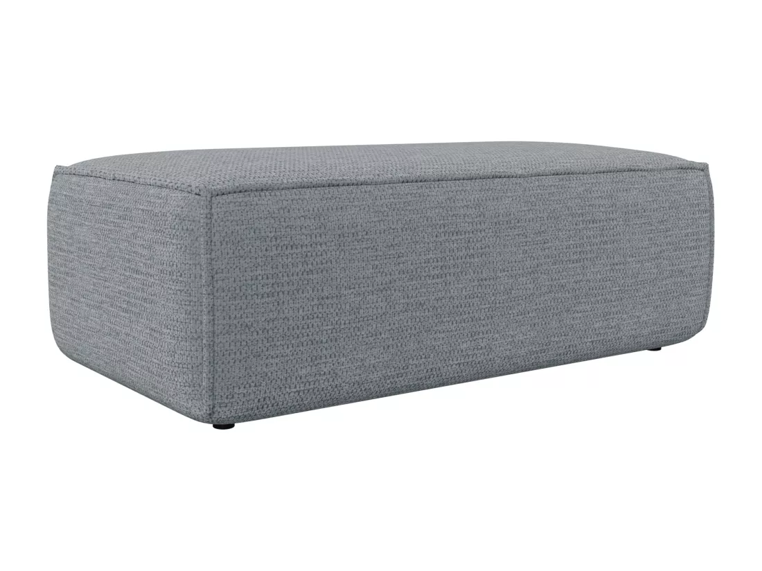 Pouf en tissu texturé gris AMELIA