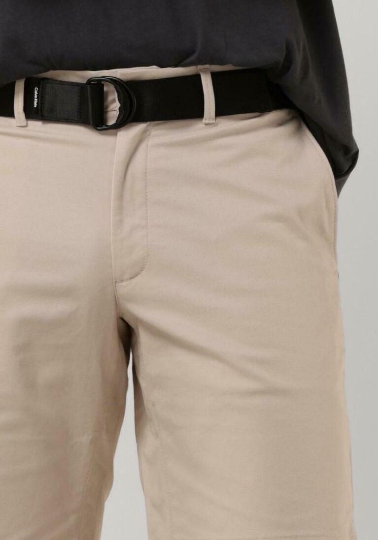 CALVIN KLEIN beige calvin klein korte broek modern twill slim short belt