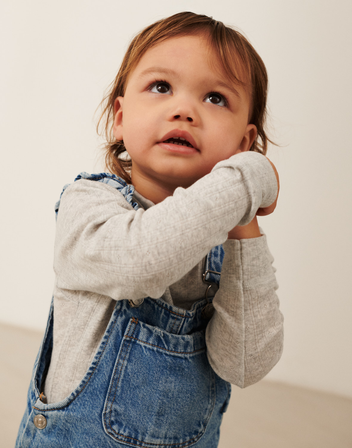 Shirt van katoen voor baby's in Lichtgrijs