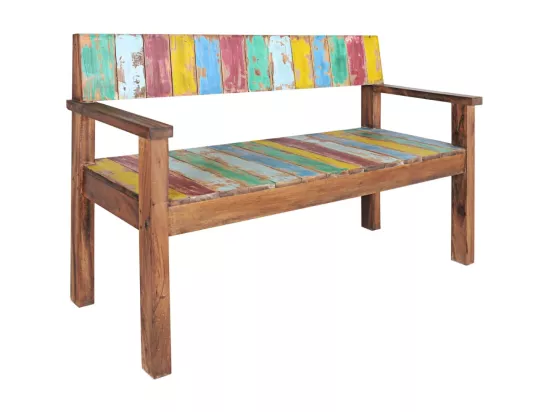 Banc 115 cm Bois de récupération massif