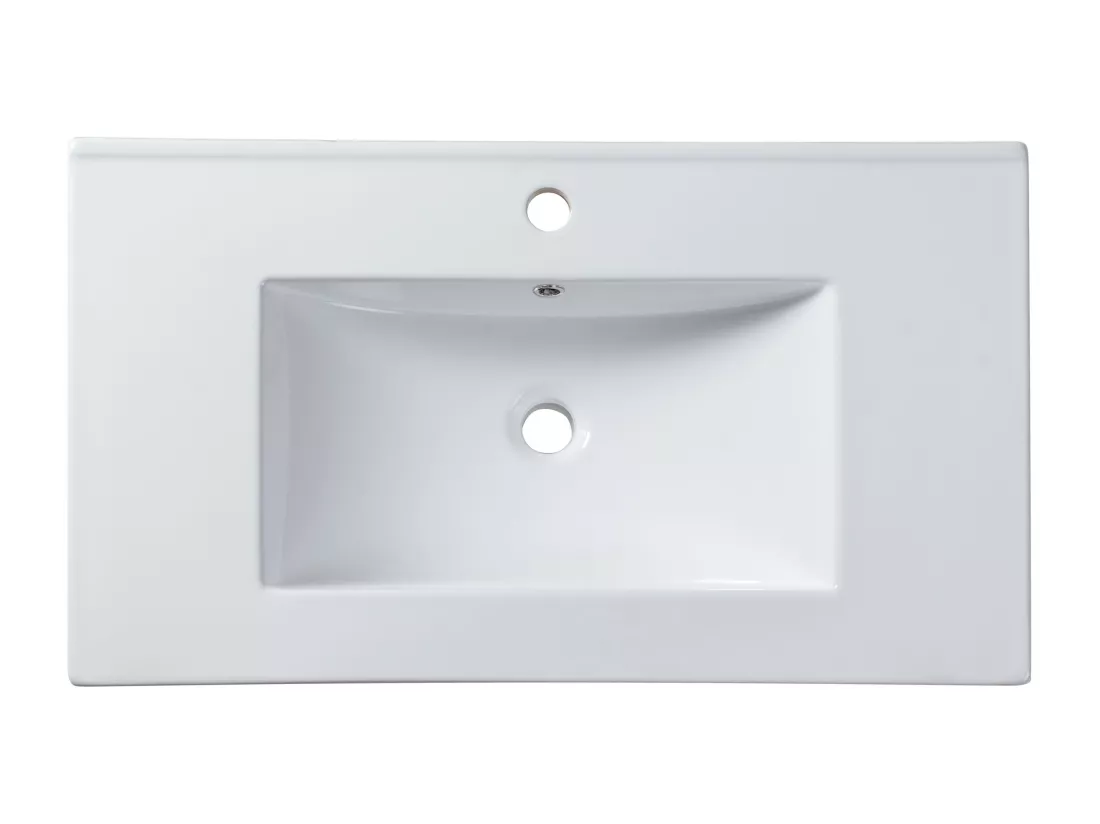 Vasque à encastrer blanche rectangle en céramique - 81 x 46,5 cm - MOTIAC