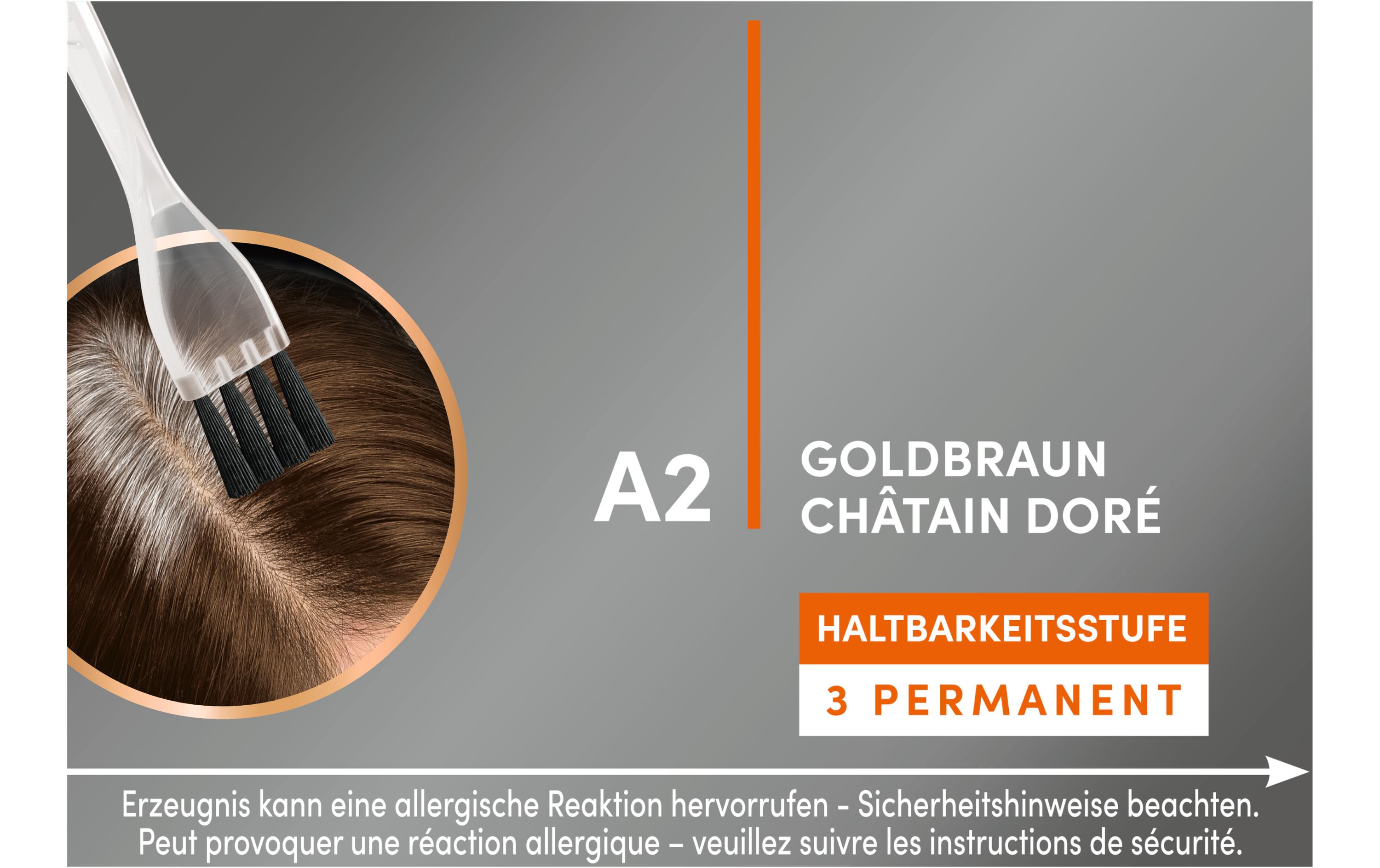 Haarcoloration Goldbraun A2Permanente Ansatz-Kaschierung verleiht dem Haar harmonische Übergänge