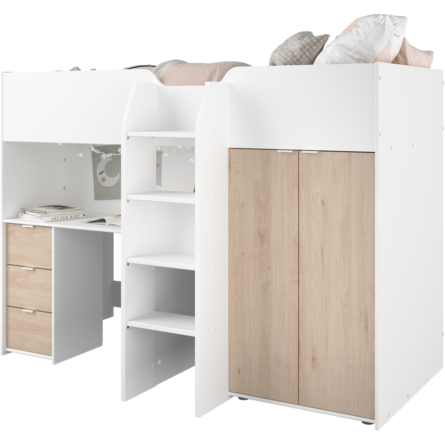 Parisot Multifunktionshochbett Tom 1 Jackson-Eiche Jackson-Eiche