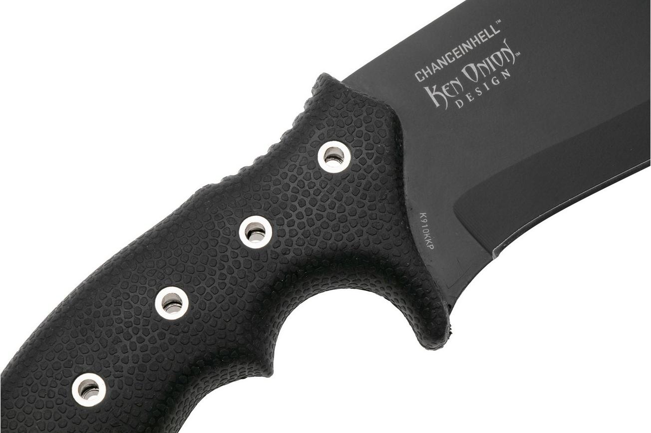 CRKT Chanceinhell K910KKP, Black Powdered 65Mn Carbon Steel, Black GRN Machete, Ken Onion design