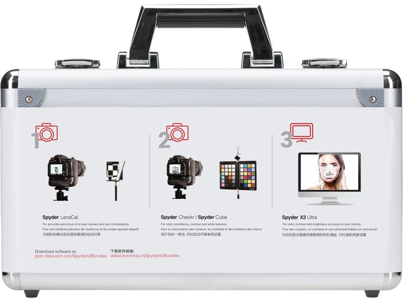 Datacolor Farbkalibrierung Spyder X2 Photo Studio Farbmanagement-Toolkit bestehend aus Spyder X2 Ultra, Spyder Checkr, Spyder Cube und Spyder LensCal