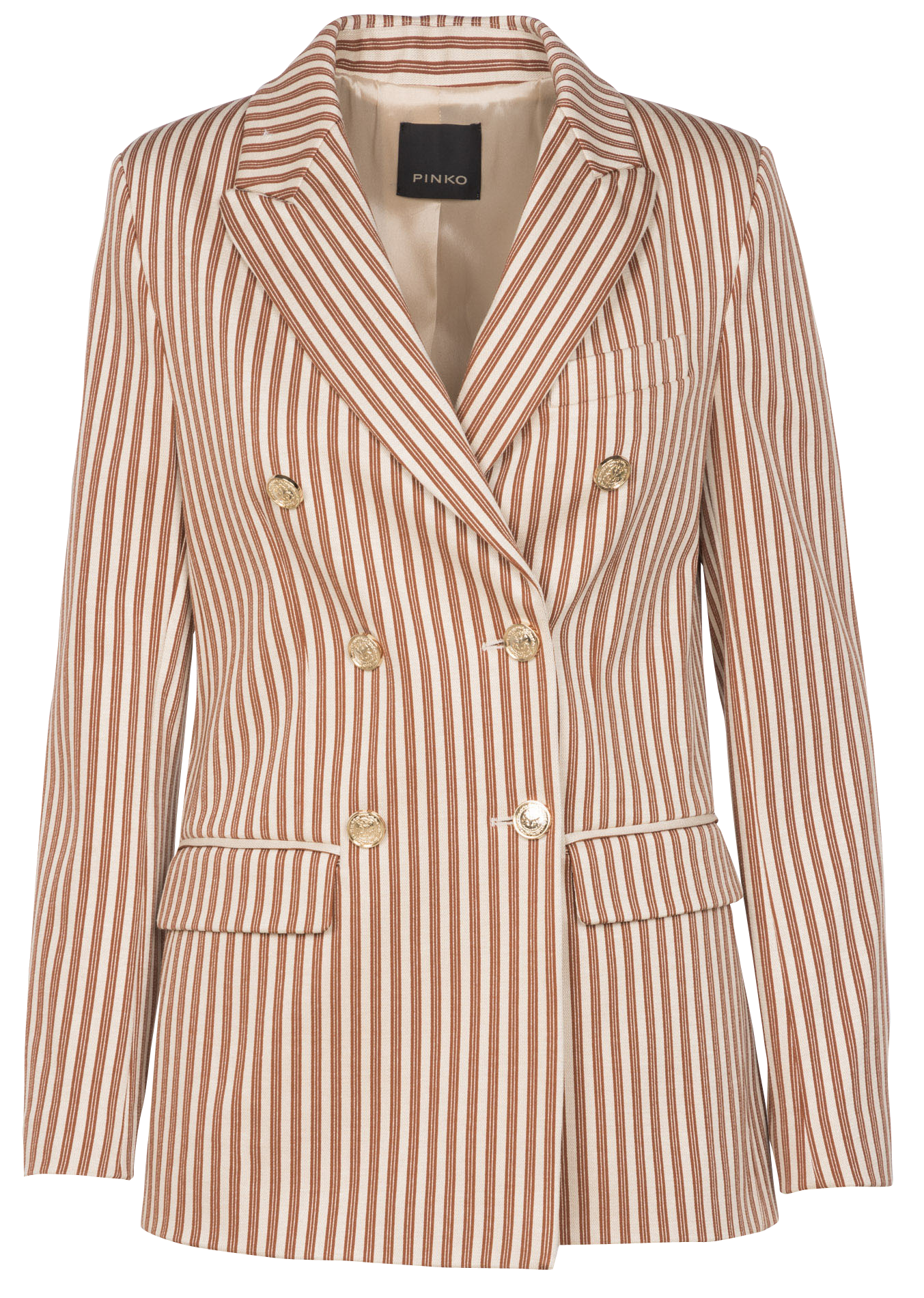 AFFABILE - Veste col tailleur rayée | Marron