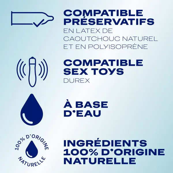 Gel Lubrificante Durex 100% de Origem Natural - Com Ácido Hialurônico - 100ml