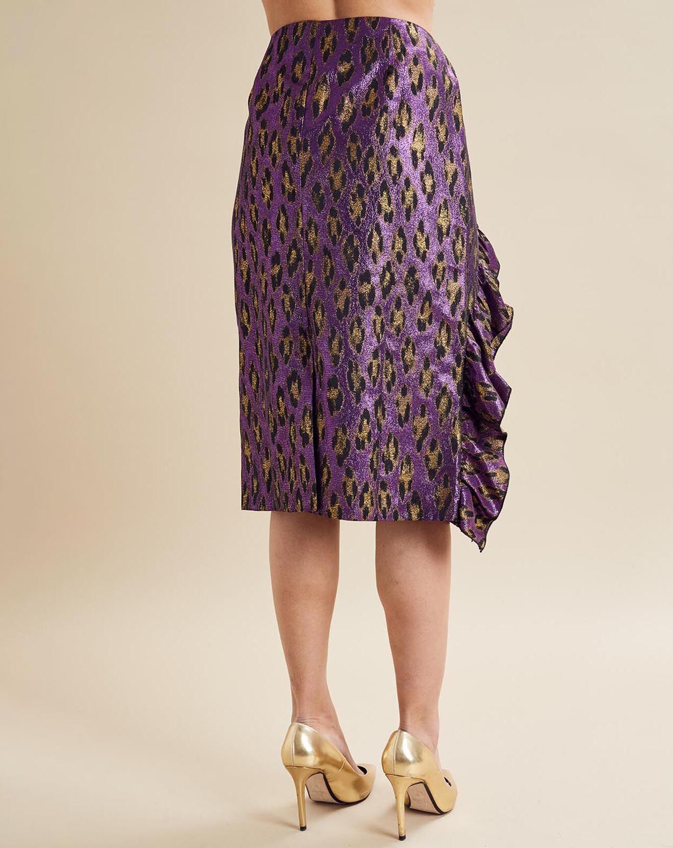 Chloé Stora Jupe brillante Lolita léopard violette