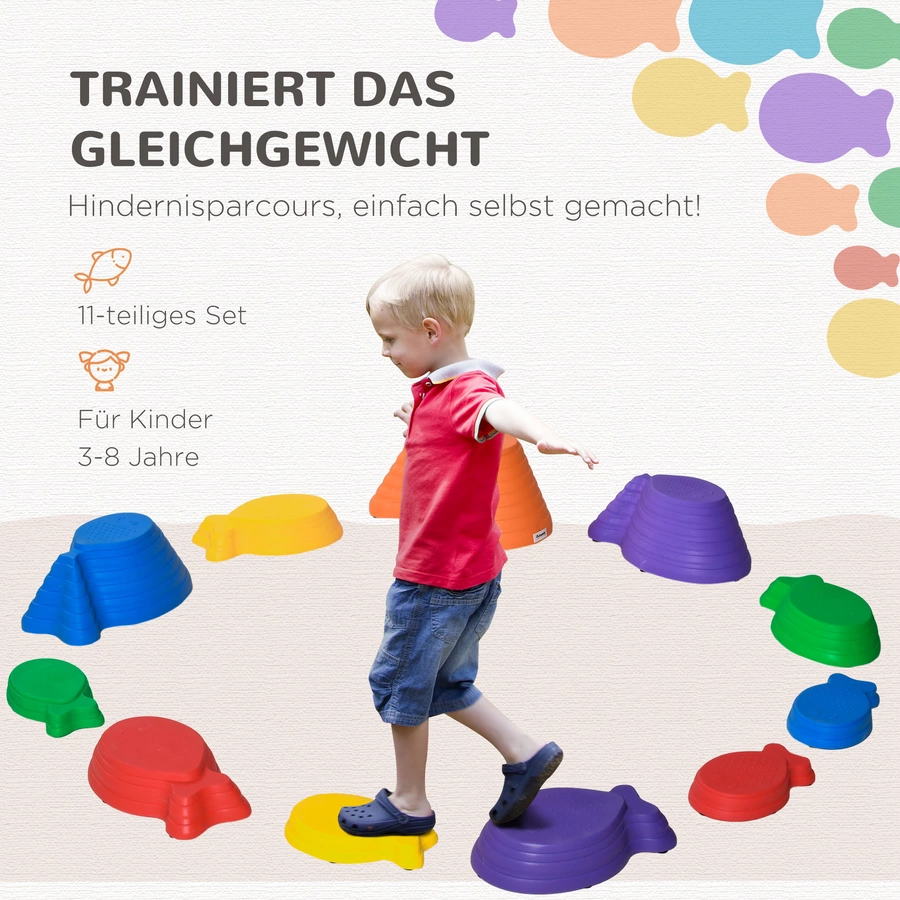 Outsunny Balance Fluss-Steine stapelbar bunt