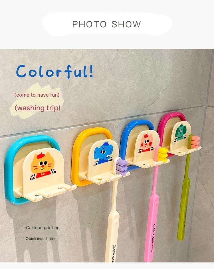 Baburu - Dieren Plastic Kleeftandenborstelhouder / Set