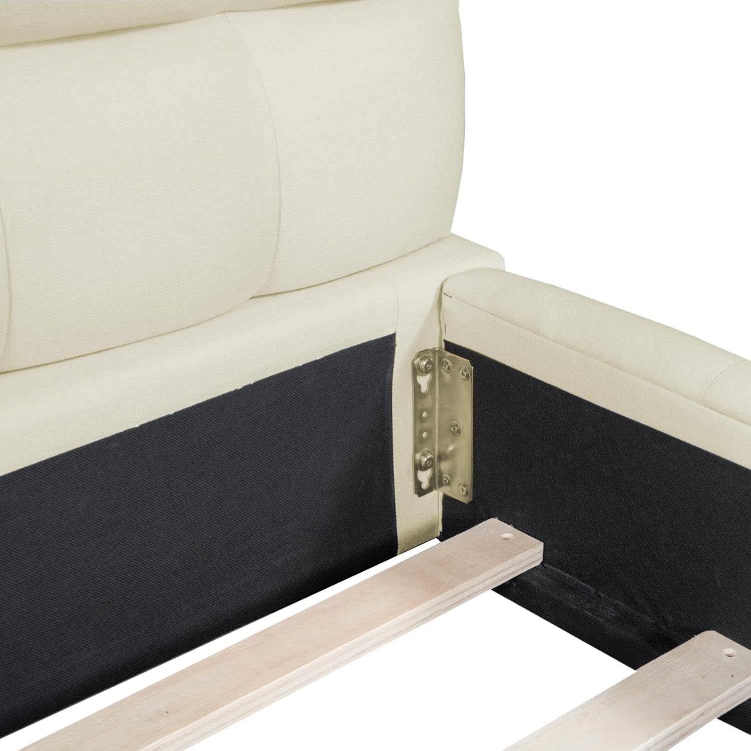 Polsterbett Bubble Bett 140x190cm Doppelbett mit Lattenrost und weicher Rückenlehne Jugendbett Flachbett Bettgestell, Leinen, ohne Matratze (Beige, 140 * 190)