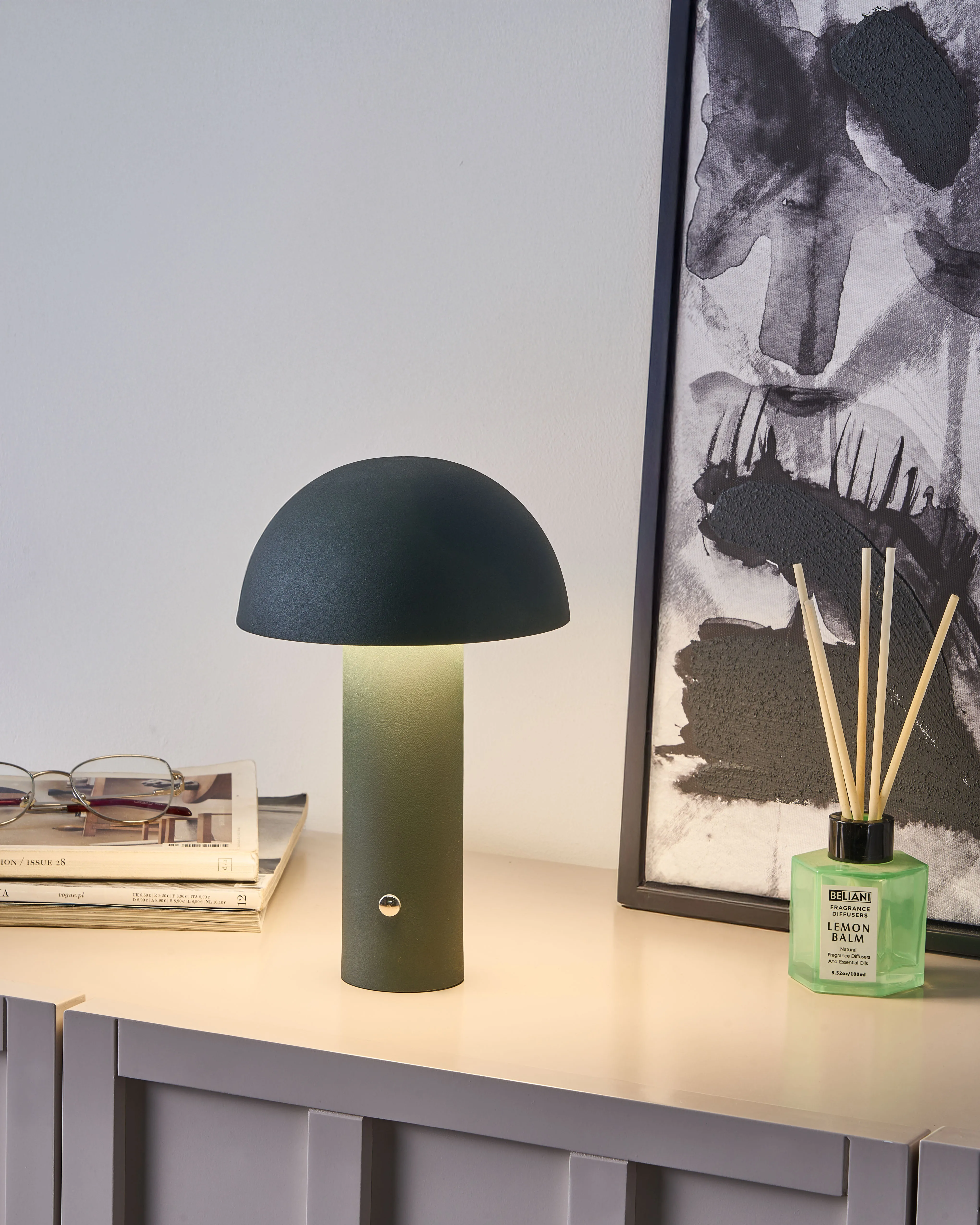 LED draadloze tafellamp BOJO met dimmer Metaal Donkergroen