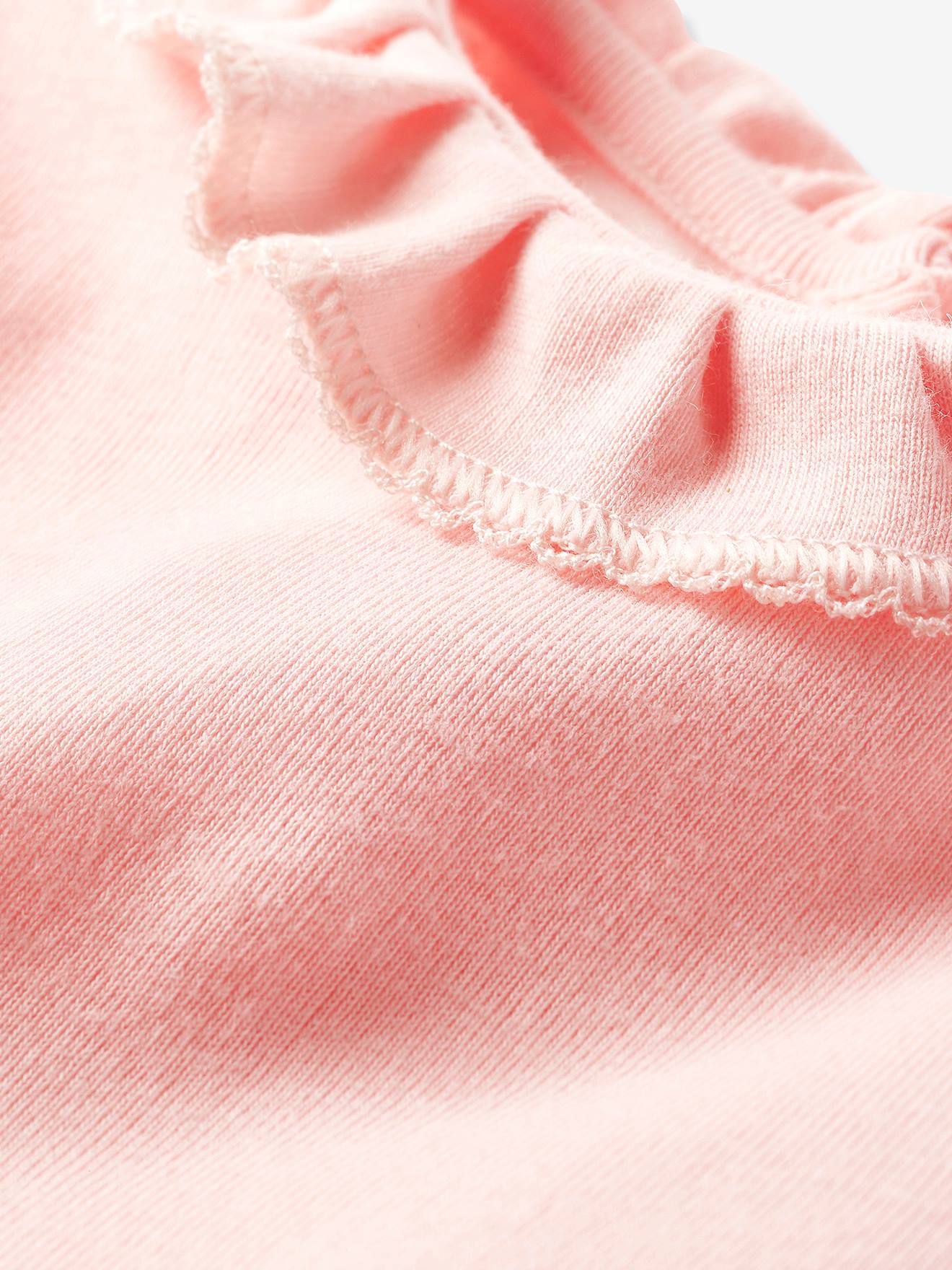 Body infantil PETIT BATEAU de manga curta com gola de algodão, rosa médio liso