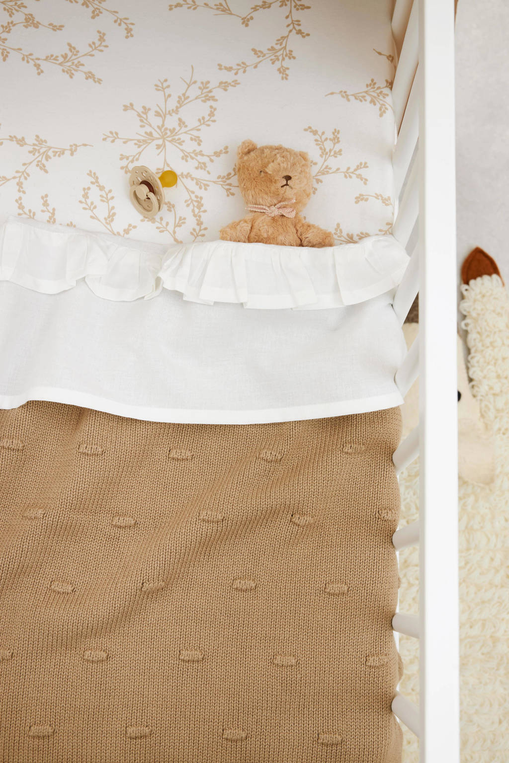baby ledikantlaken Ruffle 100x150 White