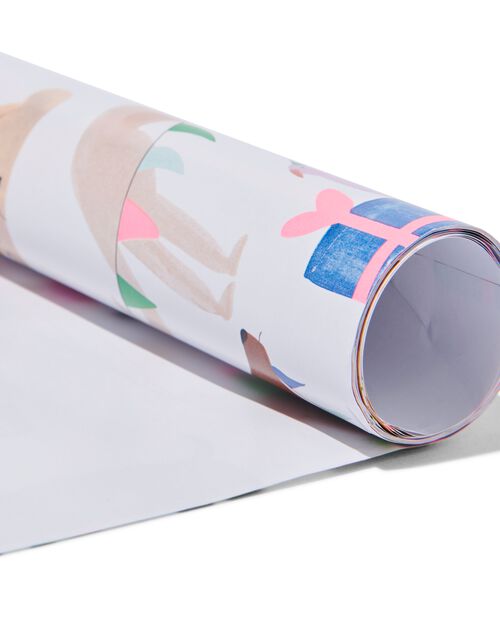 papier cadeau 200x70 animaux en fête