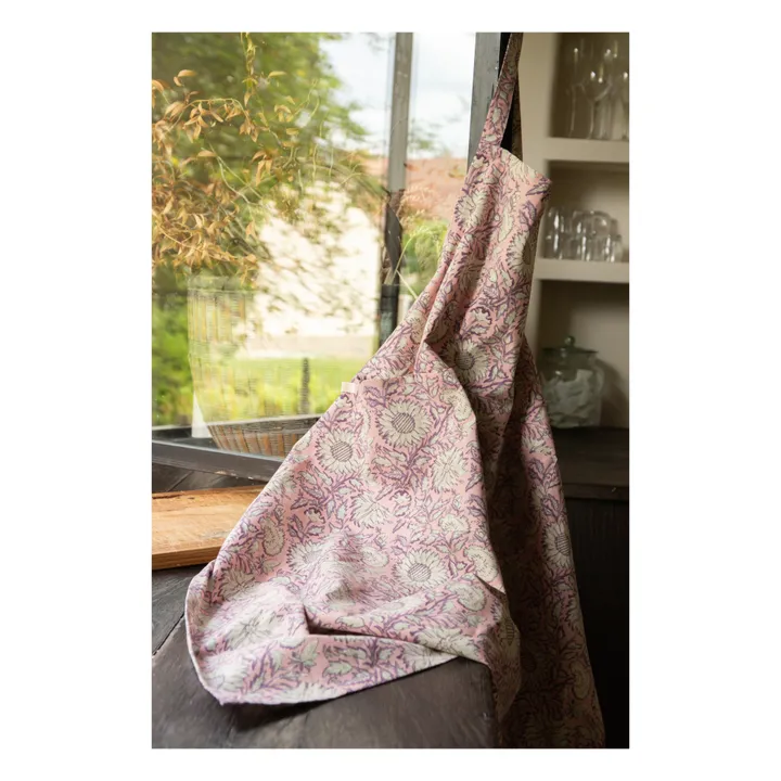 Louise Misha Tablier Mado en coton bio | Rose