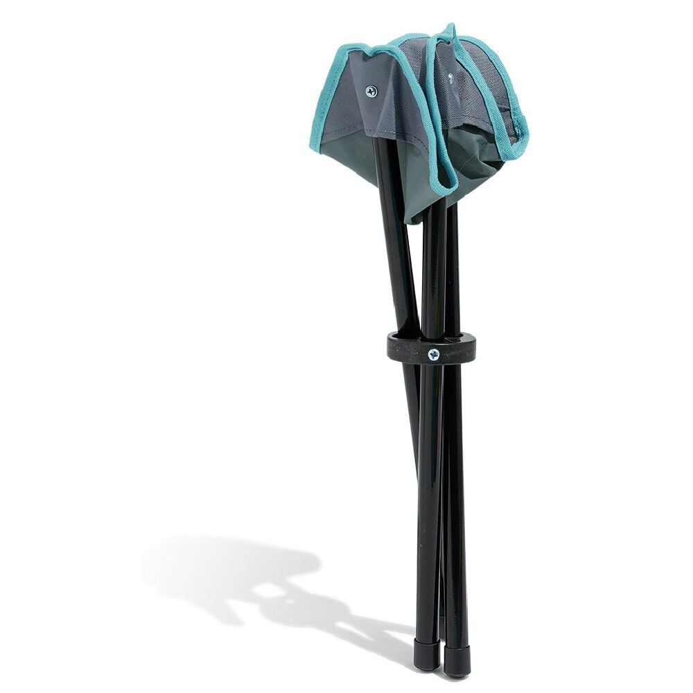Tabouret de camping pliant gris et bleu