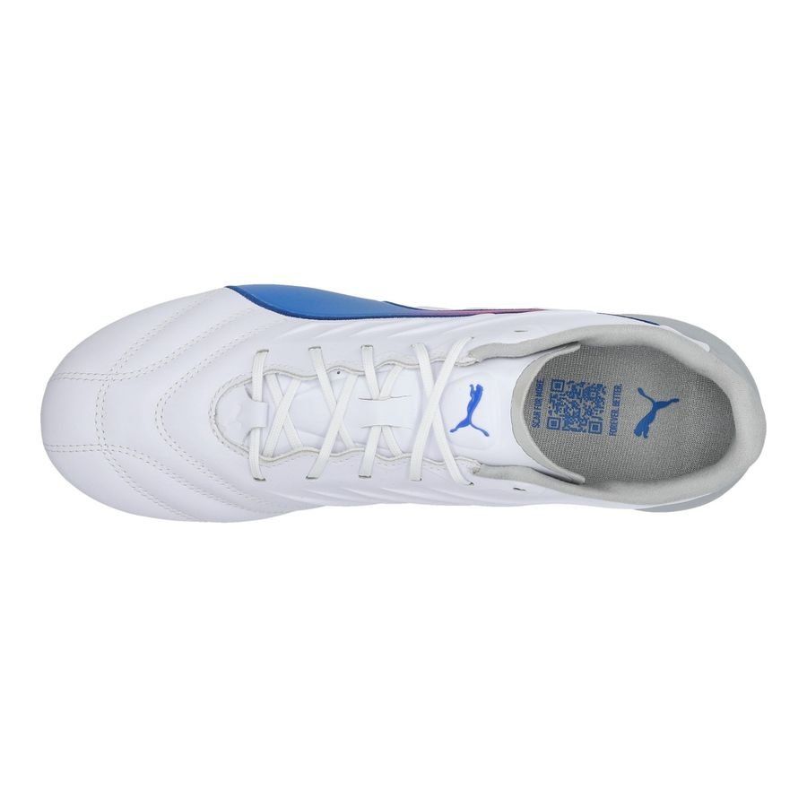 PUMA King Pro FG/AG Formula - Blanc/Bleu/Flat Light Gray Femme