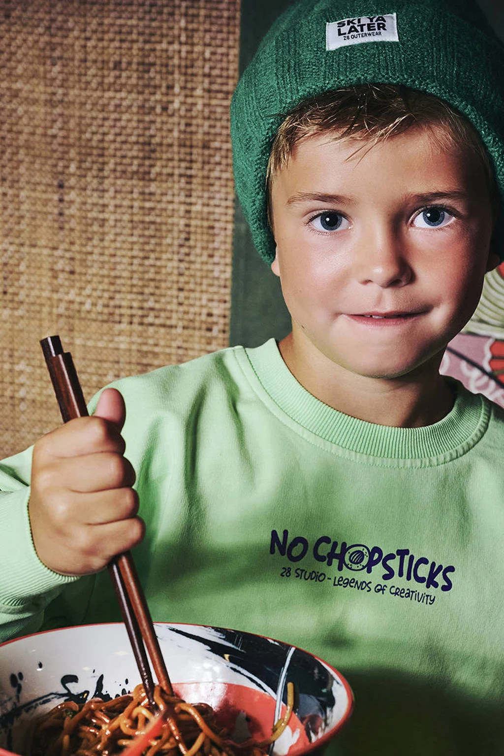 Z8 kids sweater Brex met backprint groen