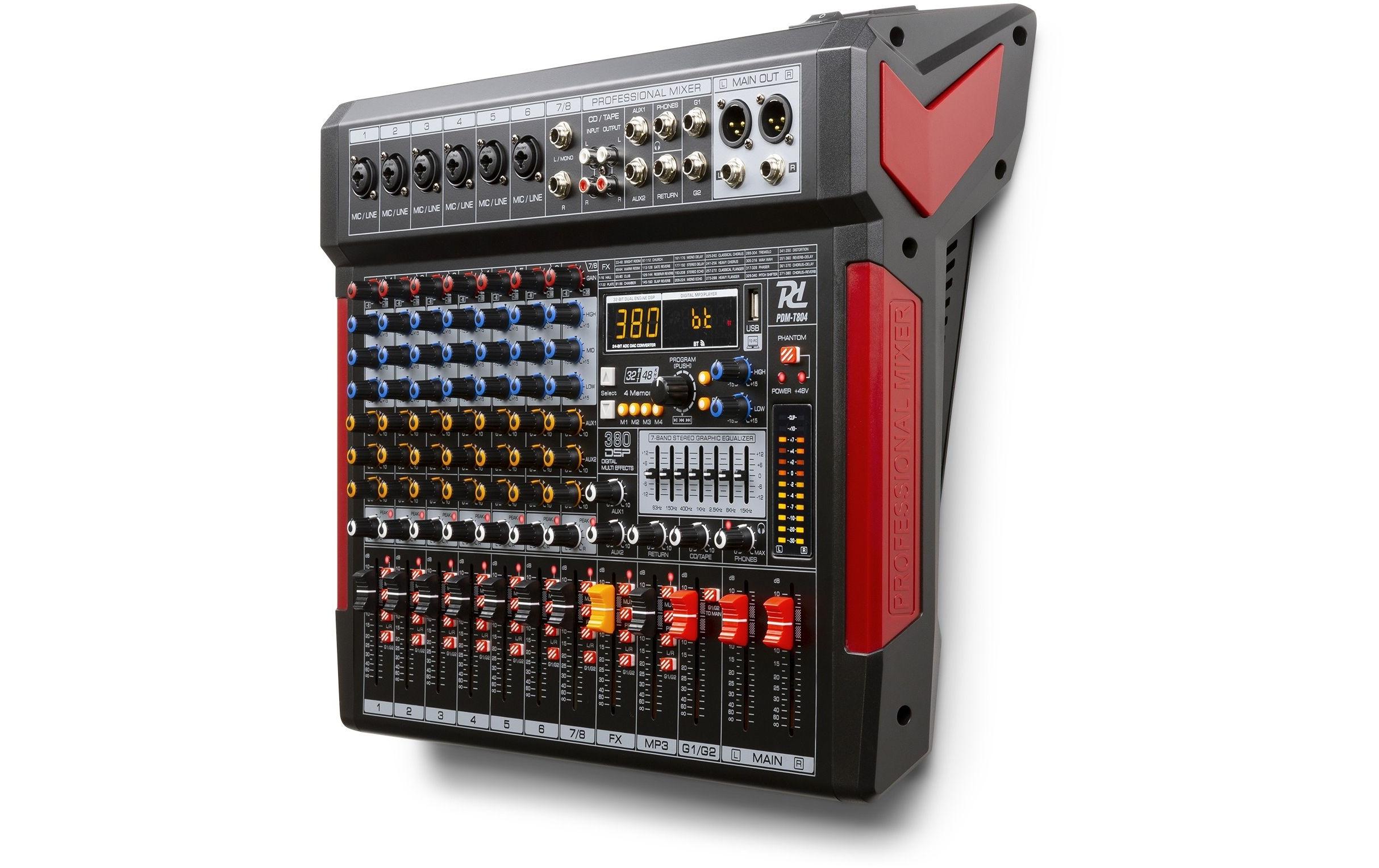 Mischpult PDM-T804<br>Bühnenmischer mit einem 32-Bit-DSP-Effektprozessor