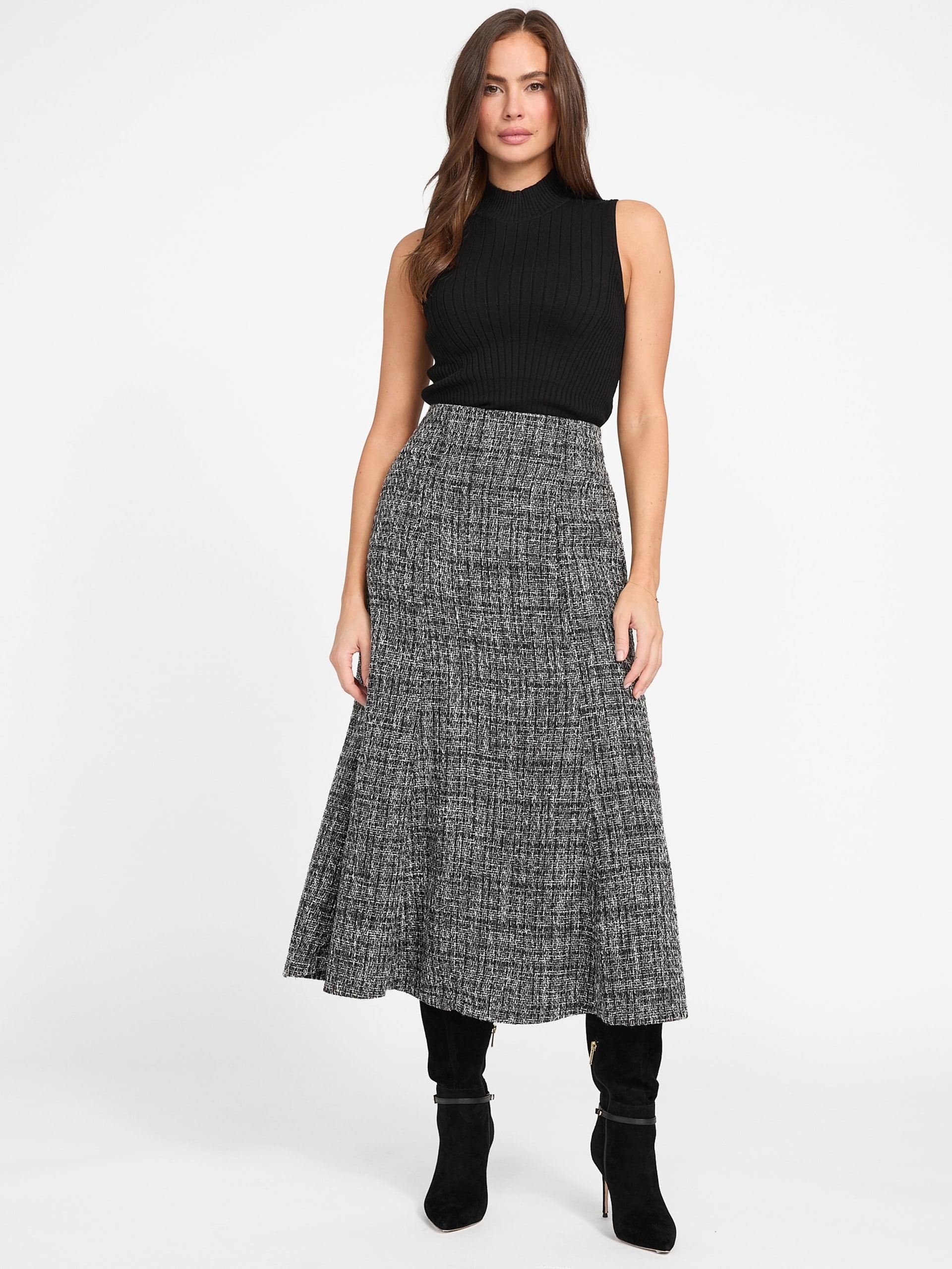 Saia midi Gea Sparkle Boucle