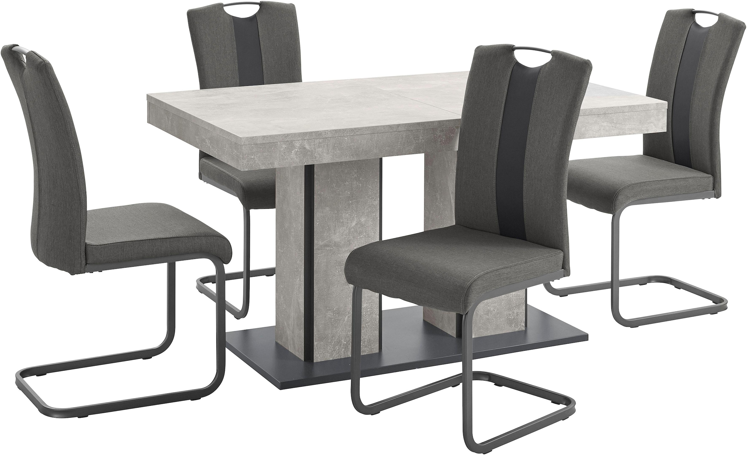 HELA Essgruppe »ROSE« Set, 5 Stk. tlg. bestehend aus einem Tisch 140-180 cm und 4 Stühlen