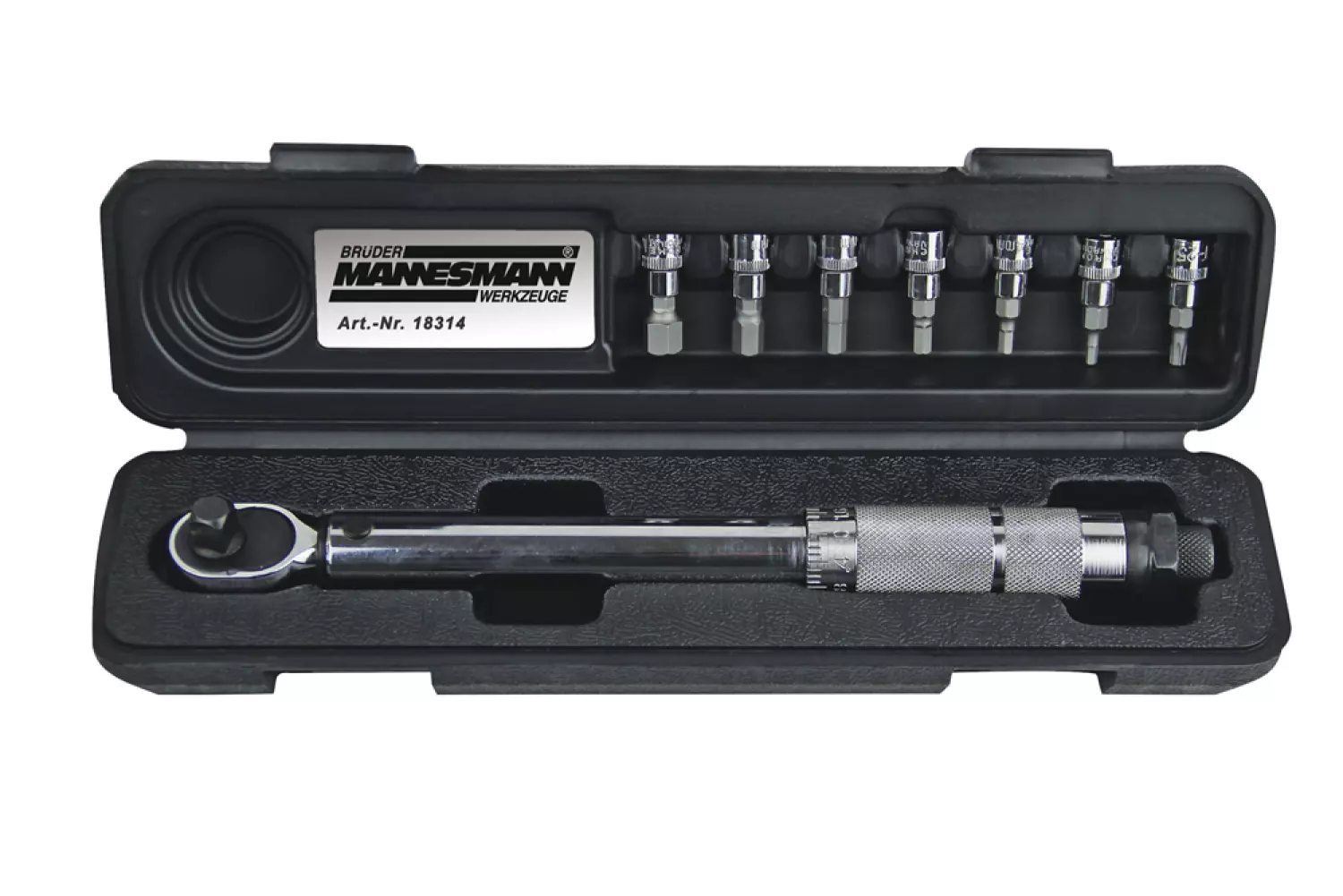 Brüder Mannesmann 18314 Momentsleutel incl. bitdoppen - 5-25Nm - 1/4