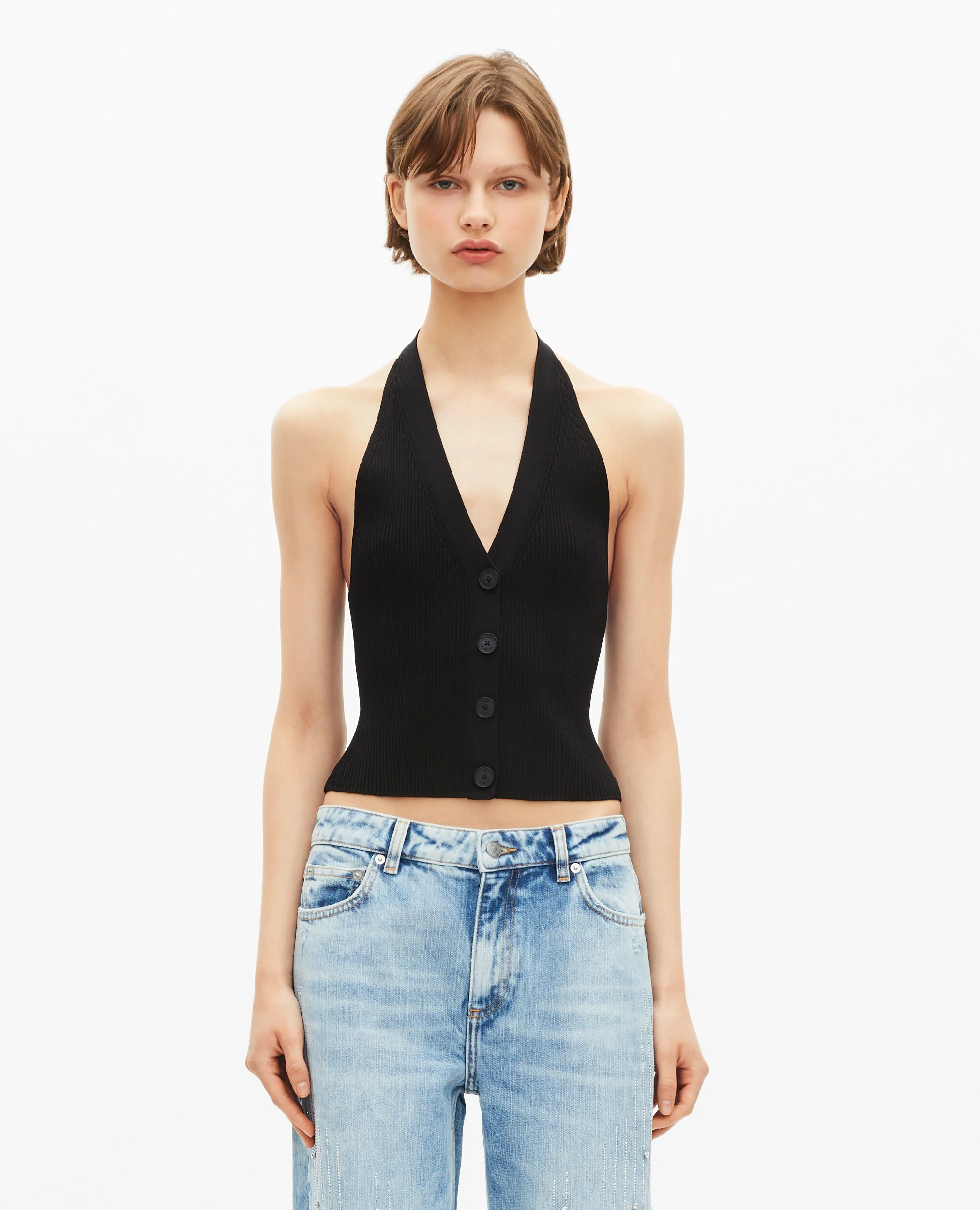 Top en maille noir
