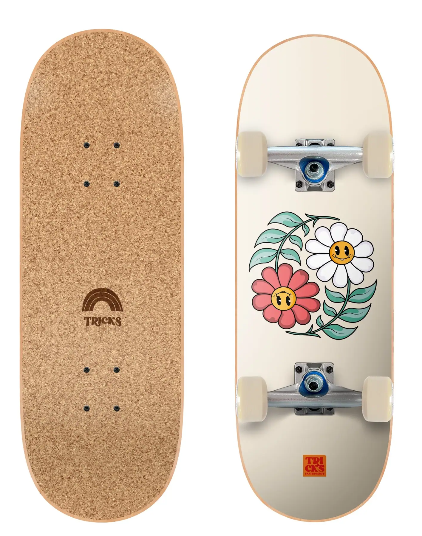 Tricks Soft Top Yin Yang Flowers Komplet Skateboard - Børn Skateboards