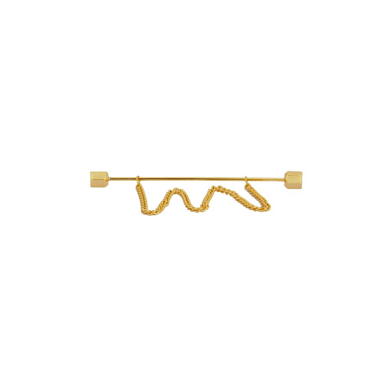 Epingle à col . Acier rhodié Motifs