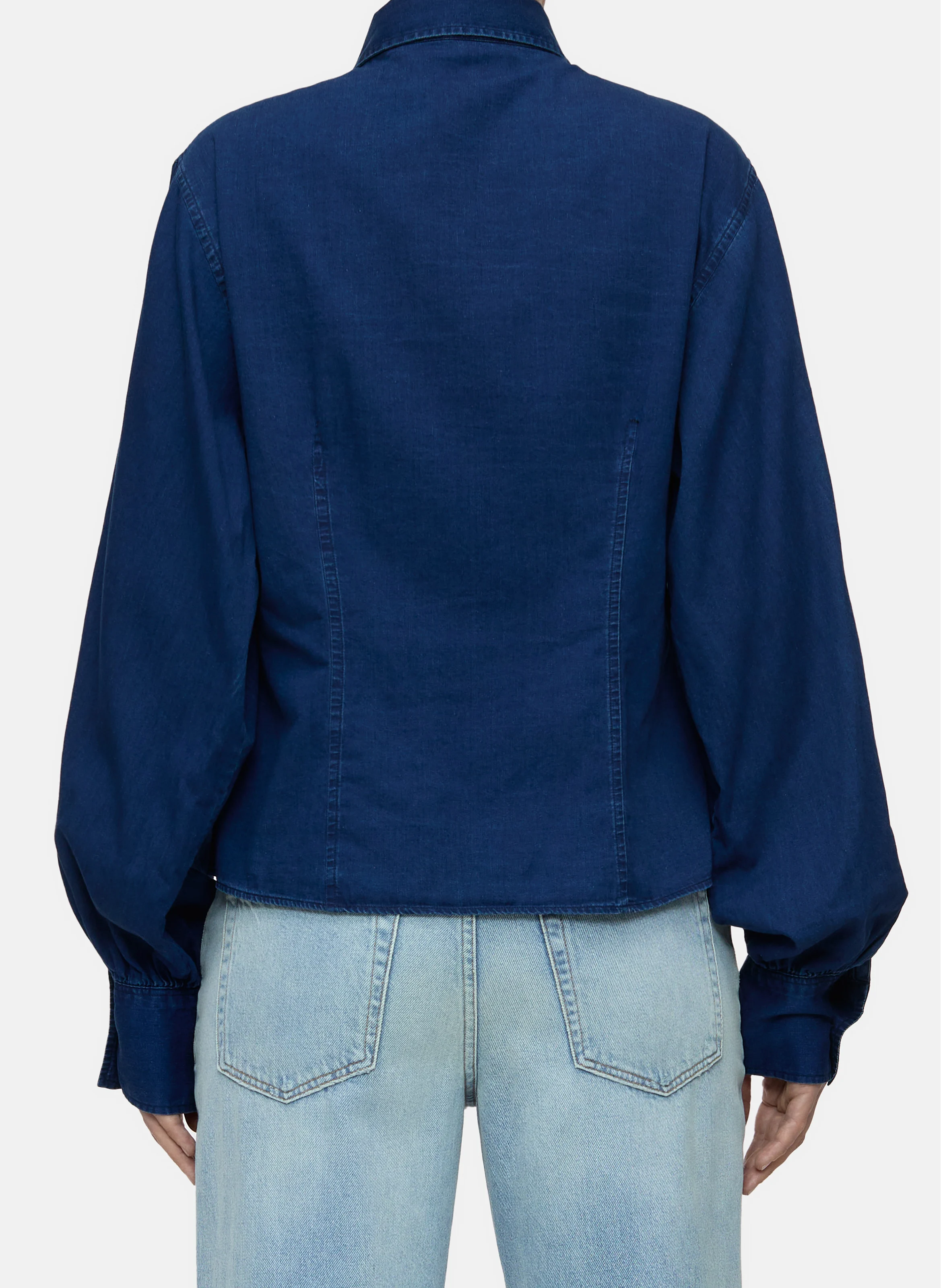 Chemise col classique en coton | Bleu