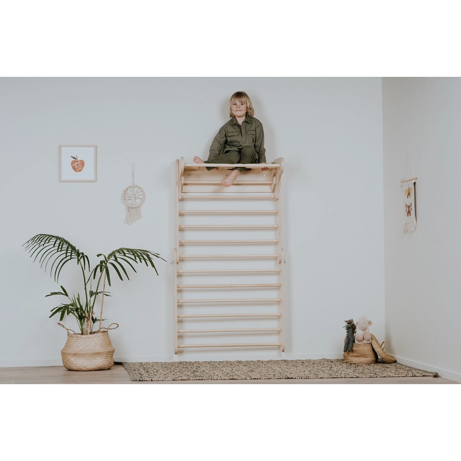 LEG & GO Kletterdreieck – Sprossenwand (schwedisch) 2in1, natur