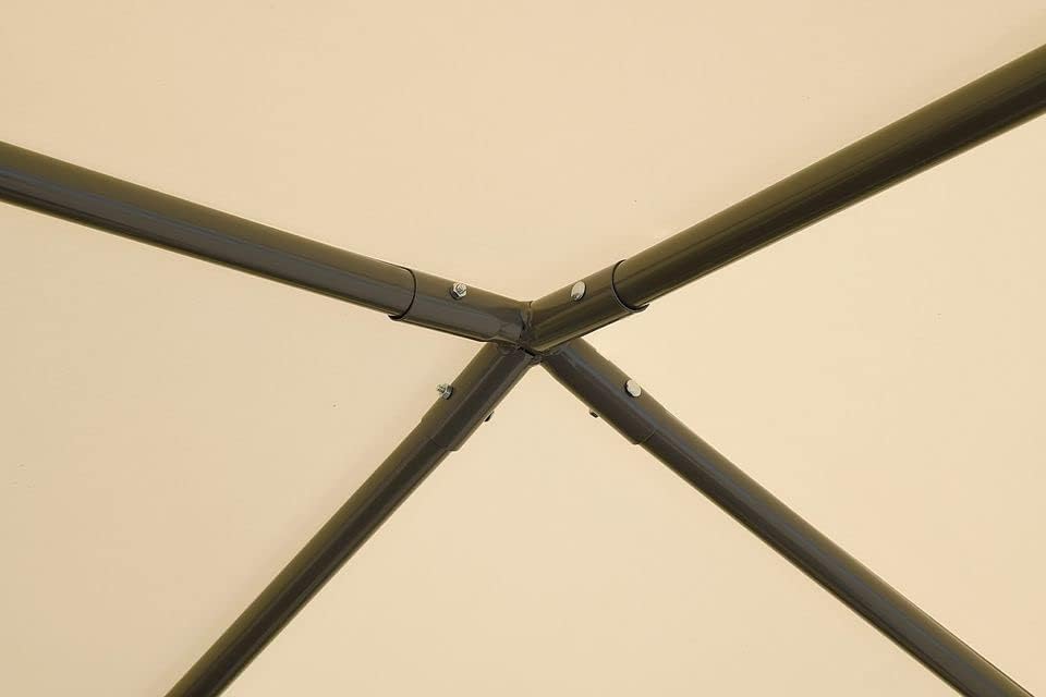 ShelterLogic Stahl Pavillon Canopy Pacifica 10x10 | Beige | 317x317x271 cm | UV- & witterungsbeständig | Reißfeste 300D-Plane | Pulverbeschichteter Stahlrahmen | Einfacher Aufbau