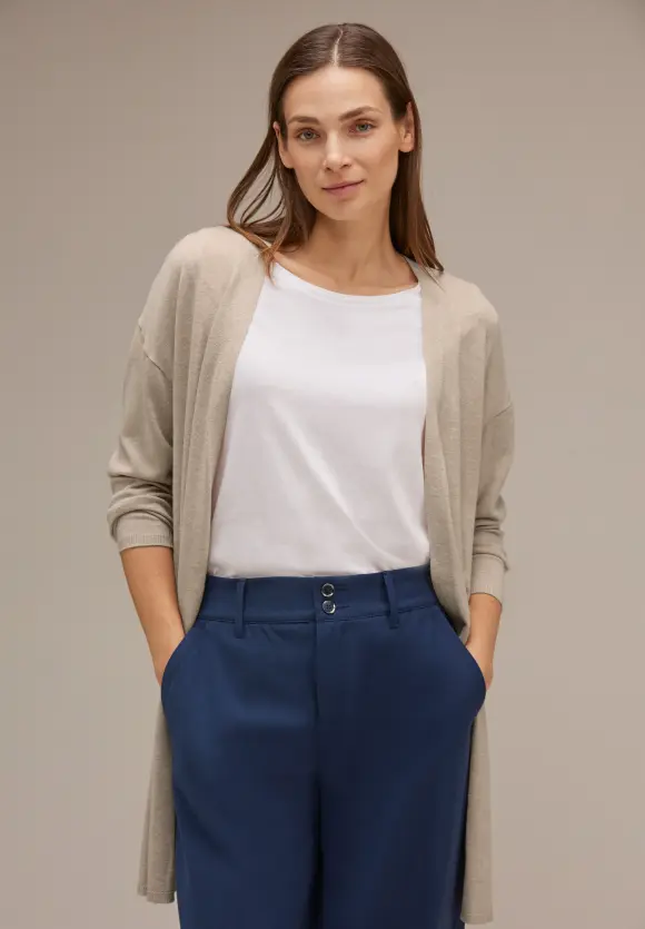 Langer Cardigan - spring sand melange