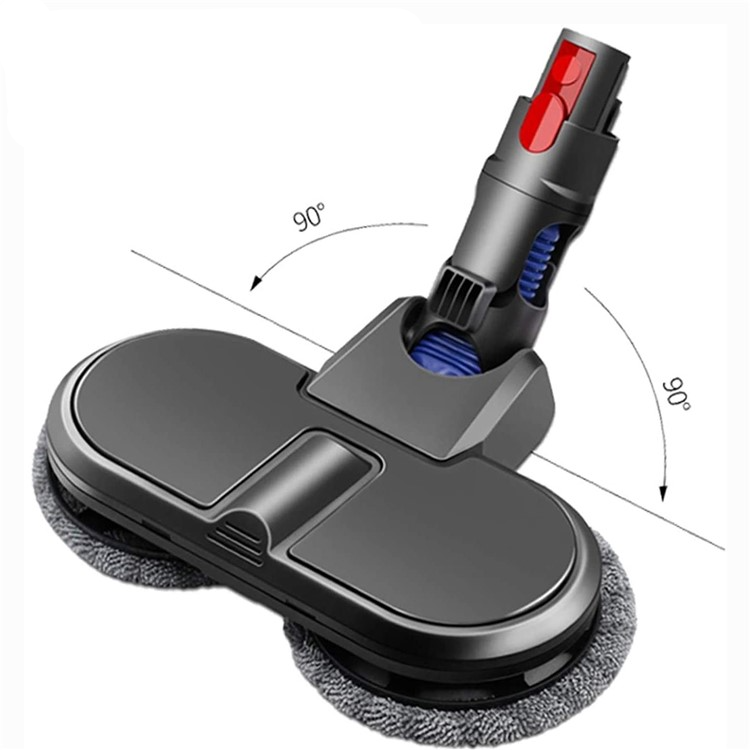 Elektrischer Wischkopf Bodenmopp Aufsatz inkl. 6 Stoff Pads für Dyson Staubsauger V7 / V8 / V10 / V11 - Grau