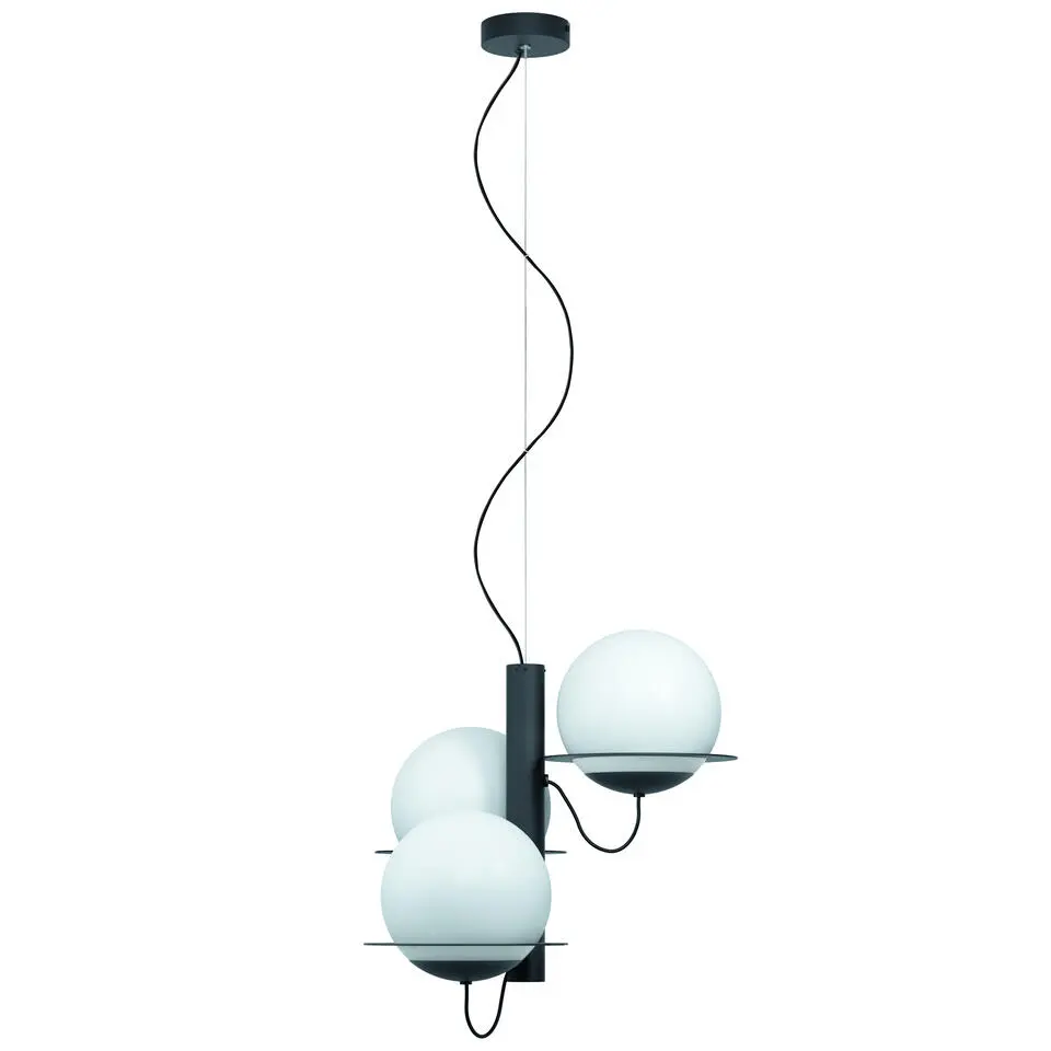 EGLO Sabalete Hanglamp - E27 - Glas - Zwart/Wit