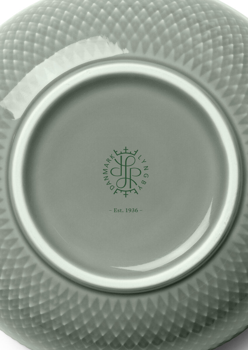 Lyngby Porcelæn  Rhombe Earth Skål, moss - Ø13 cm.