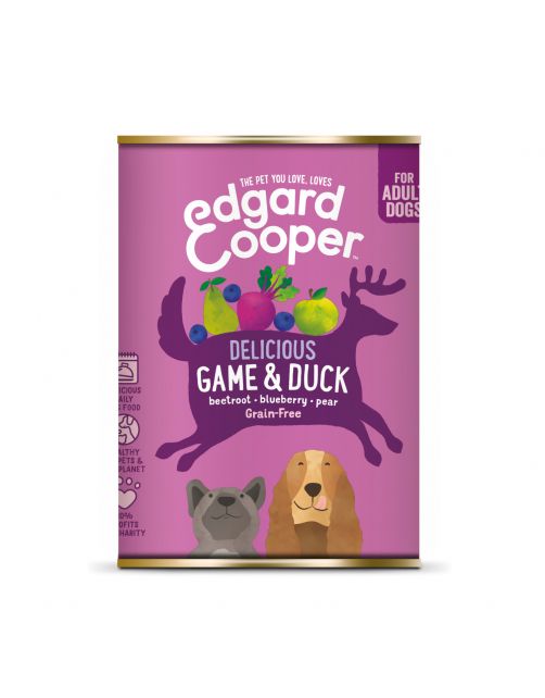 Edgard&Cooper Blik Game Duck Adult - Hondenvoer - Wild Eend Rode Biet 400 g Graanvrij