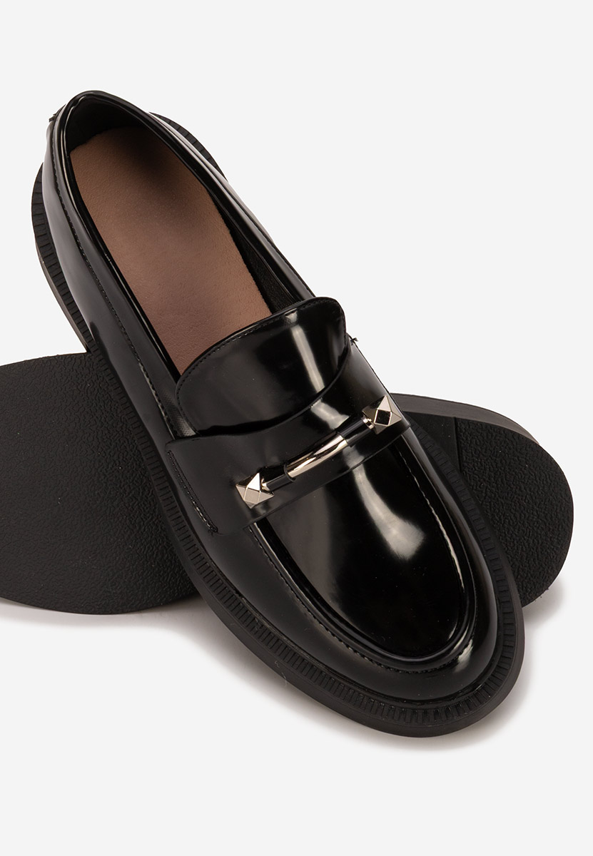 Mocassins pour femme vernis noirs Letissia