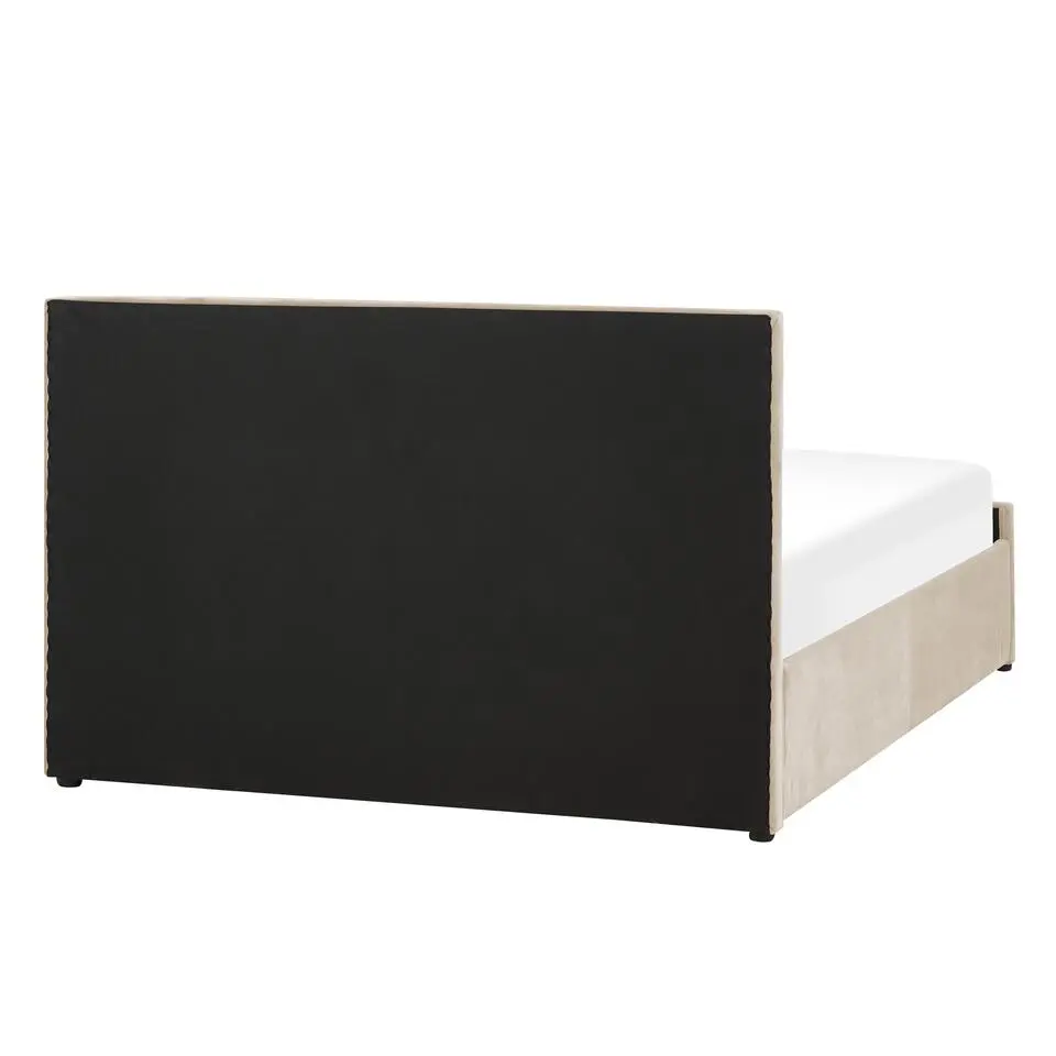 ROCHEFORT - Tweepersoonsbed - Beige - 140 x 200 cm - Fluweel
