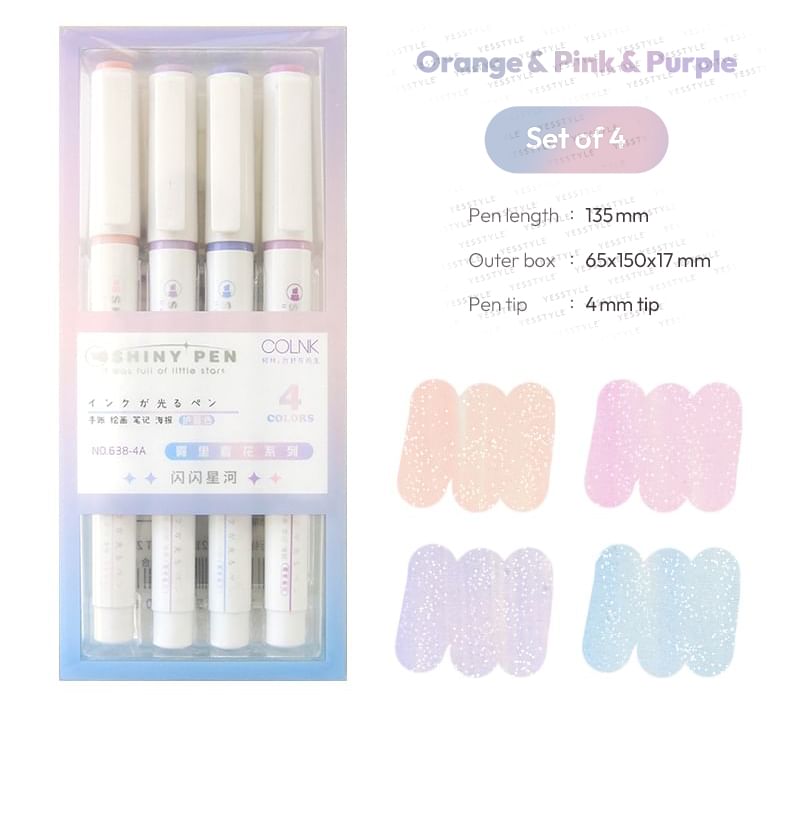 Schattige essentials - Glitter highlighter (verschillende designs) / set