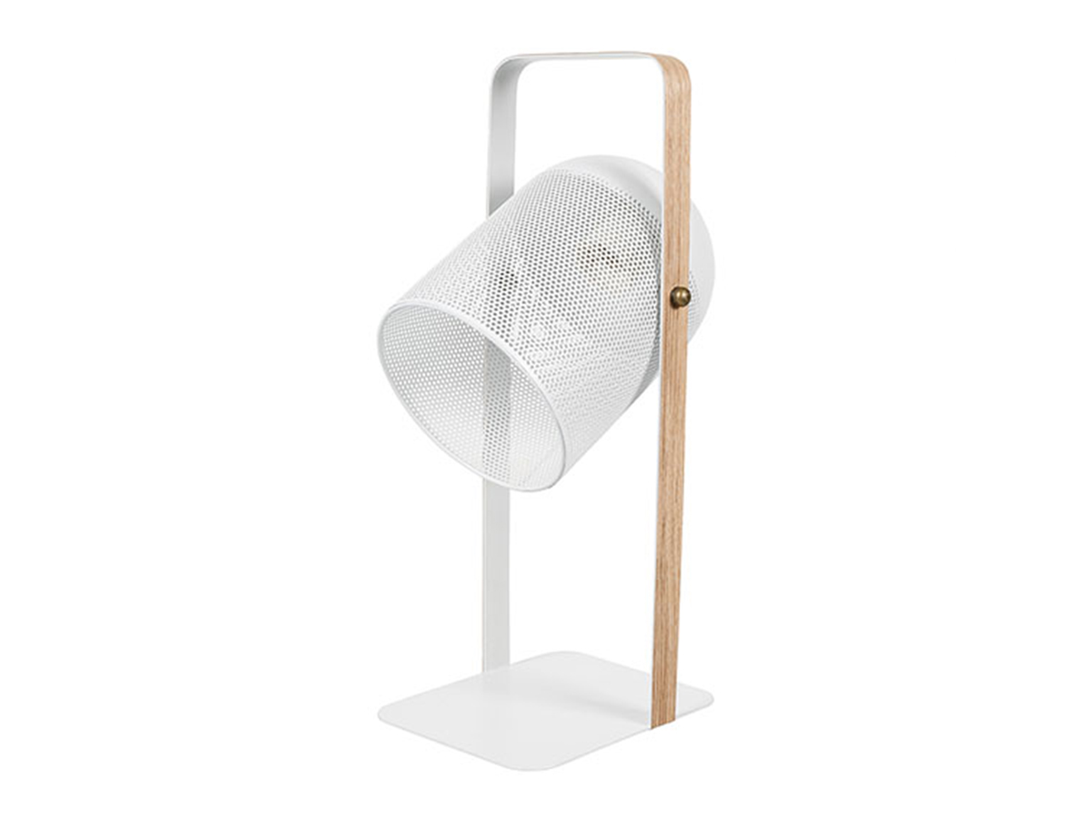 Lampe spot avec anse en métal blanche